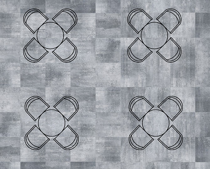ART VISUALE Grey-2 Loop Modern Commercial Carpet Tiles