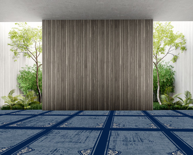 Blue Cut Tradizionale Prayer Room Carpet