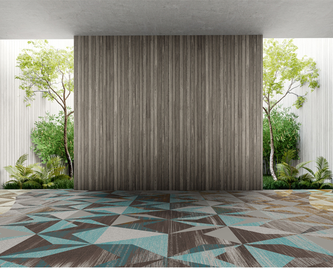 Multi Cut Mid Century Modern Commercial Carpet