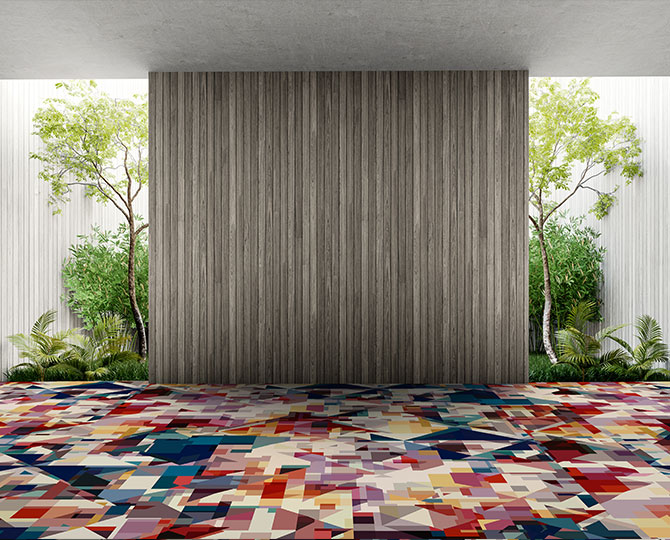 Multi Colored Loop Colored Patterned Residential Carpet