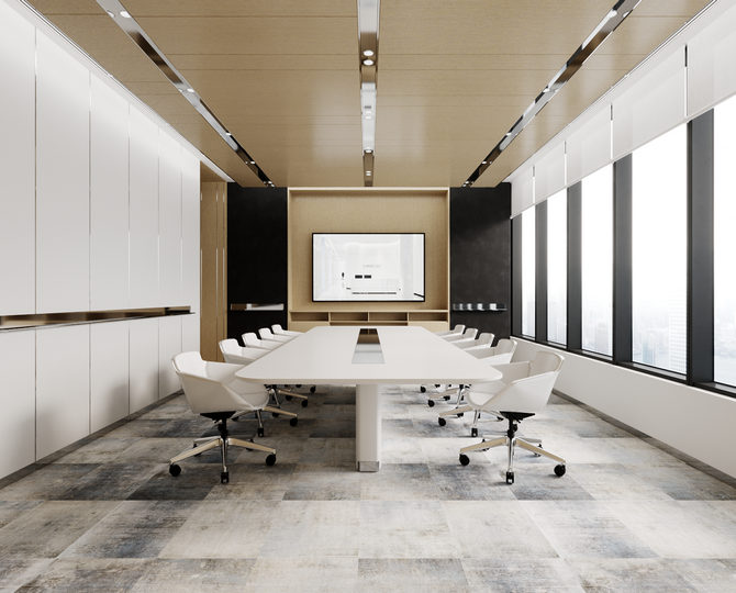ART VISUALE White Loop Modern Commercial Carpet Tiles
