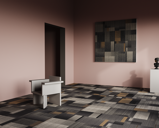Elantra Square Giallo Loop Modern Office Carpet Tiles