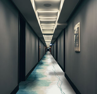 Blue Cut Modern Corridor Carpet 242x286