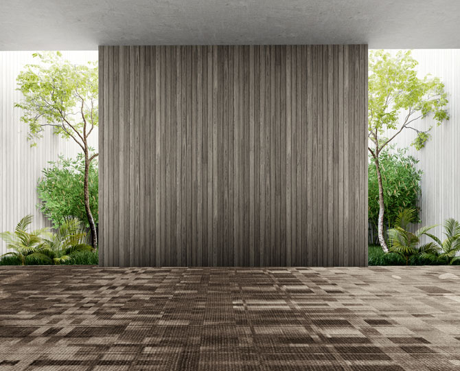 Grey Cut Stripped Hotel Carpet